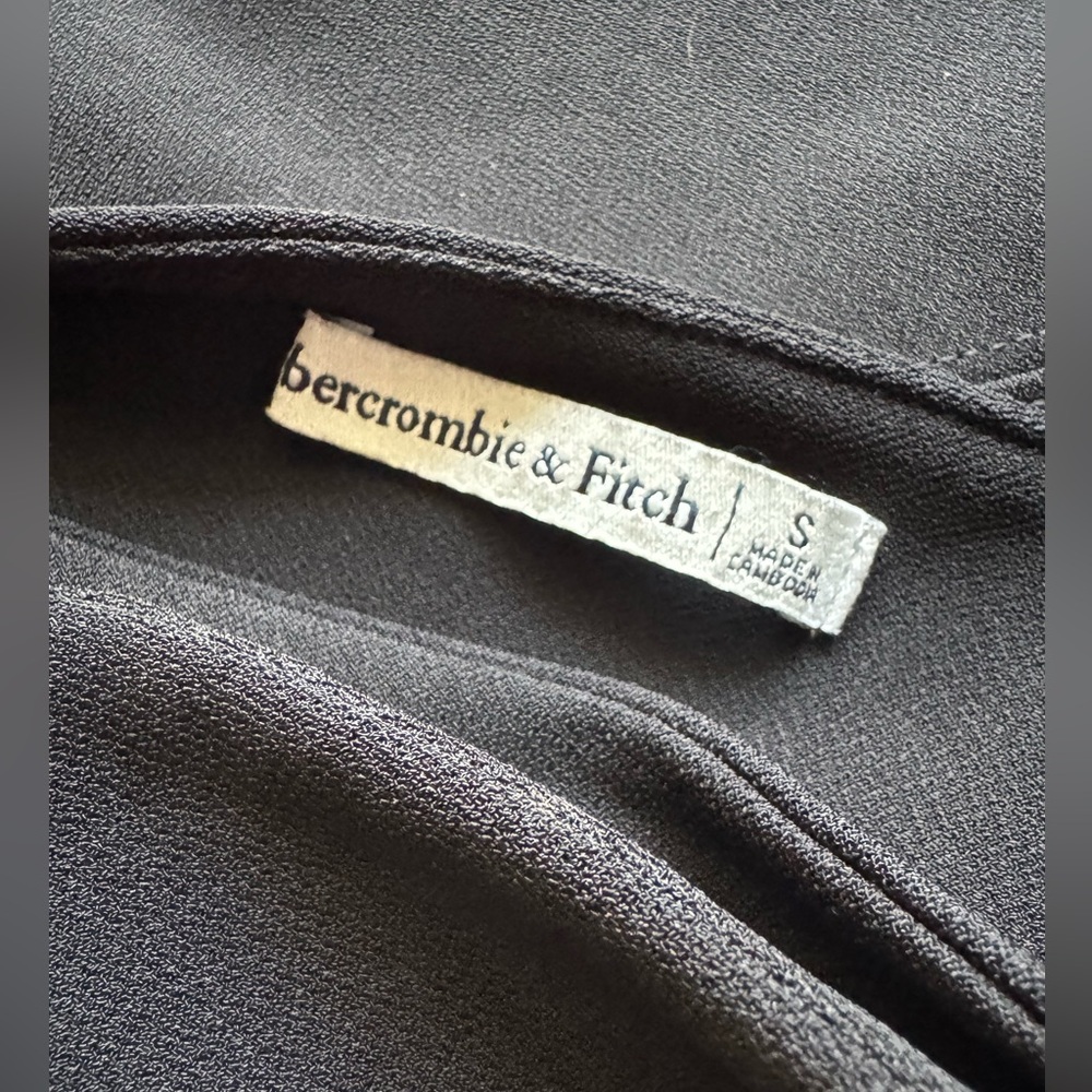 Abercrombie & Fitch Black Crepe Sweetheart Tank Top Bodysuit Stretchy Basic SM - Picture 6 of 11
